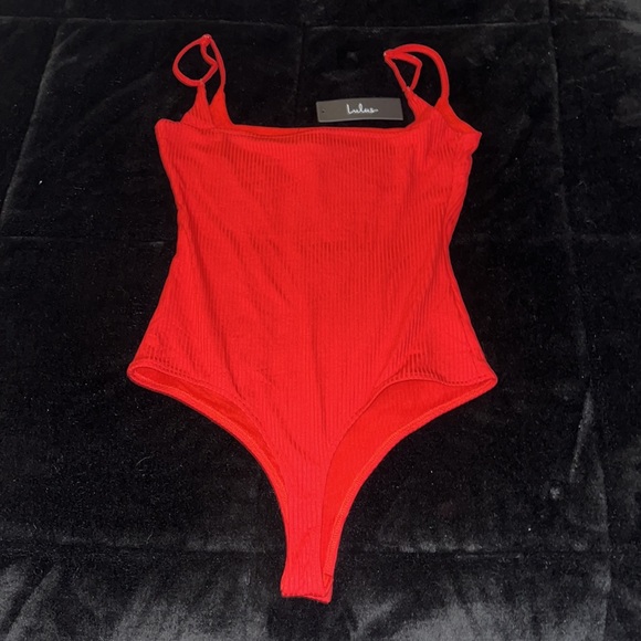 Lulus Red Ribbed Sleeveless Bodysuit - Picture 7 of 7